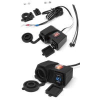 BIKETEC мотоциклетна розетка запалювача з двома usb-роз'ємами з вимикачем монтаж на кермо/трубку - MUS06