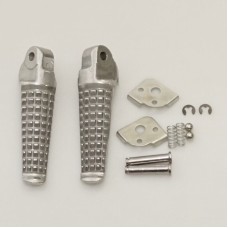 BIKETEC PARTS Комплект підніжок пасажира з кріпленнями для Suzuki GSXR 600/750 '96-05, GSXR 1000 '01-04, сріблястий колір