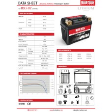 Літій-іонний акумулятор BS з індикатором заряду LiFePO4 BSLI-02 (107x56x85) (140A, 25,6Wh, 2Ah) (YTX4L-BS, YTX5L-BS, YTX7L-BS, YTX7A-BS, YTZ5S, YTZ7S) (12)