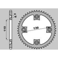 Розпродаж GROSSKOPF задня алюмінієва зірка T7075 (ERGAL) сріблястого кольору 4306 49 HONDA CR80/85 '85-'07 (ланцюг 420)