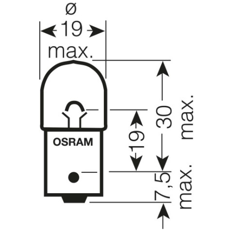 Лампочка OSRAM 5W 12V BA15S R5W