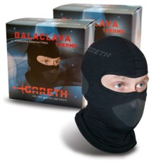 Безшовний термоактивний балаклава GARETH з іонами срібла, колір чорний, розмір XL
