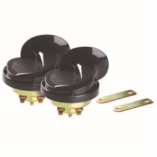 GAUSS Клаксон (звуковий сигнал) універсальний чорний (високий і низький тон, 2 шт.) (діаметр 90 мм)