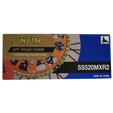 SUNSTAR Приводний ланцюг 520MXR2-114G для мотокросу до 500 см³, золотий (38,4KN) (520ERT3) відкритий + замок - замінює SS520MXR1-114G - Made in Japan - спеціальна пропозиція