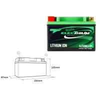 Літій-іонний акумулятор ELECTHIUM з індикатором заряду HJTX9(L)-FP (150x87x105) (YTX9-BS, YTR9-BS, YTX9A-BS) (Вага 0,7 кг)