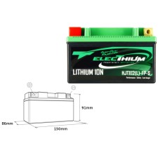 Літій-іонний акумулятор ELECTHIUM з індикатором заряду HJTX12(L)-FP-S (150x86x91) (YTX12-BS, YT12A-BS, YB12B-B2) (Вага 0,9 кг)
