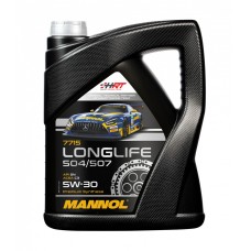 Моторна олива MANNOL 5W30 LONGLIFE 504/507 O.E.M. для VW, AU 5 літрів (7715) (синтетична)