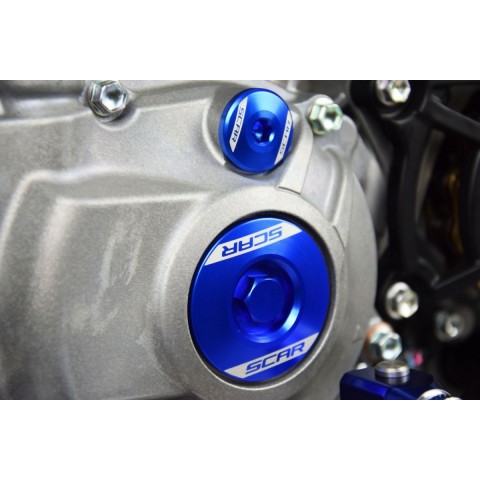 SCAR RACING інспекційні пробки двигуна YAMAHA YZ 250F '14-'25, YZ 450F '10-'22, YZ 250FX '15-'25, WR 250F '15-'25, YZ 450FX '16-'23, WR 450F '16-'23 СИНІЙ КОЛІР