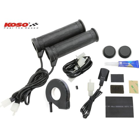 KOSO підігріваючі ручки з контролером і підігрівачем великого пальця для ATV/снігохода (22MM + 22MM, 7/8 ДЮЙМА + 7/8 ДЮЙМА) ДОВЖИНА 130ММ 5 РІВНІВ НАГРІВУ