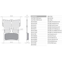 Гальмівні колодки Brenta Bike органічні Sport з радіатором для Shimano XTR BR-M9000, BR-M9020, BR-M987, BR-M988, BR-M985, XT BR-M8000, BR-M785, SLX BR-M7000, Deore BR-M615