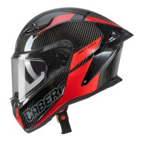 Інтегральний шолом з сонцезахисним склом Caberg Drift Evo II Carbon Nova Red (Pinlock) колір чорний/сірий/червоний розмір XS (Pinlock у комплекті)