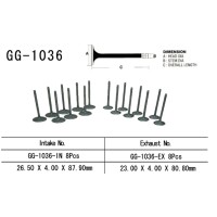VESRAH Випускний клапан HONDA CBR 600 F4 '99-06' (23,00X4,00X80,80MM) (OEM: 14721-MBW-000) (1ШТ.) (MADE IN JAPAN)