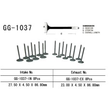 VESRAH Випускний клапан HONDA CBR 900RR '98-99' (OEM: 14721-MW0-000) (1шт.) (MADE IN JAPAN)