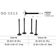 VESRAH Випускний клапан SUZUKI GZ 250 99-10, GN 250, DR 250, LT 300 E '87-89' (OEM: 12912-38200,12911-38201) (1ШТ.) (MADE IN JAPAN)