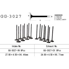 VESRAH Випускний клапан SUZUKI GSXR 750W '93-95' (OEM: 12912-17E00,12912-17E00) (1 шт.) (MADE IN JAPAN)