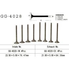 VESRAH Впускний клапан KAWASAKI EL 250 '88-91, EX 250 '88-07' (OEM: 12004-1074) (1 ШТ.) (MADE IN JAPAN)