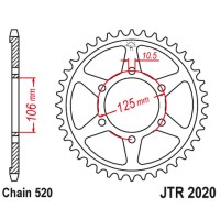 JT Задня зірка 4530 51 (453051JT) Triumph Daytona 660 '24-, Tiger Sport 660 '24-'24, Trident 660 '21-'24 (ланцюг 520)
