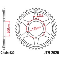 JT Задня зірка 4530 51 (453051JT) Triumph Daytona 660 '24-, Tiger Sport 660 '24-'24, Trident 660 '21-'24 (ланцюг 520)