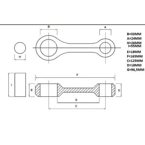 Шатун NAMURA SEA DOO CHALLENGER/EXPLORER/GS 720 '97-'02, GTI 720 '96-'05, SPEEDMASTER '96-'00 (палець 55x26 мм)