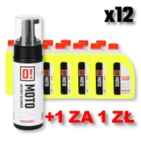 OMOTO НАБІР 12 ШТУК РІДИНА ДЛЯ РАДІАТОРІВ 1L O! FLUO XTREME COOL + OMOTO ПІНА ДЛЯ ЧИЩЕННЯ ШОЛОМІВ 150ML O! FOAM FRESH HELMET CLEANER
