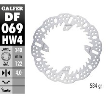 GALFER ЗАДНІЙ ГАЛЬМІВНИЙ ДИСК HONDA CR 125/250; CRF250R '04-'23; CRF 450R '09-'23 (240X140X4MM) SHARK ENDURO MX