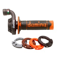 Комплект ручки газу Domino з грипсами для OFF ROAD KTM/HUSQVARNA/GASGAS 4T (чорний корпус) колір чорний/помаранчевий