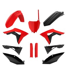 Комплект пластика POLISPORT (FULL KIT) для HONDA CRF 250R '18-'21; CRF 450R '17-'20 у комплекті передній номер (8667200002) і захист амортизаторів (8351900003) колір червоний чорний