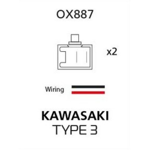 OXFORD АКЦІЯ З'ЄДНУВАЧ (ПРОВІД / ПЕРЕХІДНИК / КАБЕЛЬ / ПОДОВЖУВАЧ) ДЛЯ СВІТЛОДІОДНИХ І ЛАМПОВИХ ПОВОРОТІВ ДО РОЗ'ЄМУ OEM KAWASAKI ТИП 3