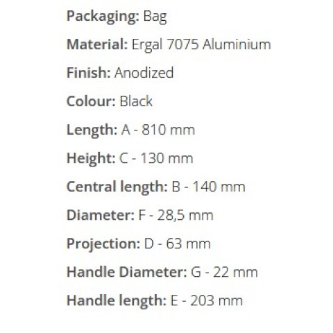 DOMINO алюмінієвий кермо (ERGAL 7075) Fatbar 28MM високий сріблястий колір