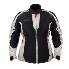 Текстильна літня куртка ROLEFF (2025) (mesh) жіноча, колір чорний/бежевий/червоний, розмір XXL