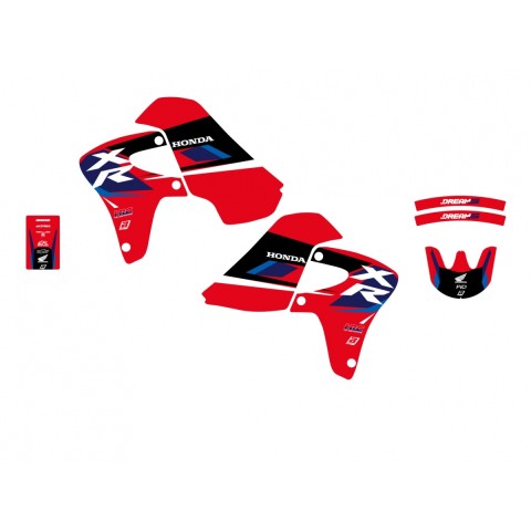 BLACKBIRD КОМПЛЕКТ НАКЛЕЙОК (ОБКЛЕЙОК) HONDA XR 650R '00-'09 DREAM 5 КОЛІР ЧЕРВОНИЙ