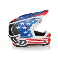 Кросовий/ендуро шолом 6D HELMETS ATR-3 PATRIOT GLOSS RED WHITE BLUE FIM (FRHPhe-02) колір червоний/білий/синій розмір M