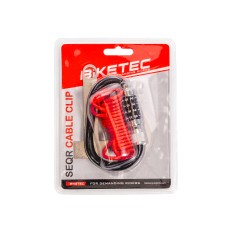 BIKETEC SEQR КАБЕЛЬНИЙ ЗАХИСТ ДЛЯ ШОЛОМУ АБО ОДЯГУ, РОЗМІР: ТРОС 4ММ, 1,2М, ЗАМОК НА 4-ЗНАЧНИЙ КОД (МОЖЛИВІСТЬ СКИДАННЯ КОМБІНАЦІЇ)