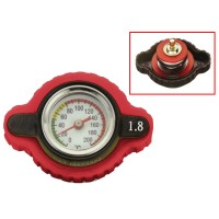 PSYCHIC Кришка радіатора з індикатором температури Honda, Kawasaki, Suzuki, Yamaha (1,8 BAR) червона