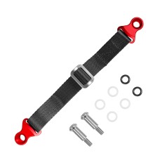 BIKETEC текстильний ремінь для витягування мотоцикла для японських мотоциклів з гвинтами, 350мм x 2,5мм x 25мм, колір чорний/червоний