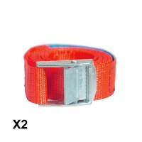 BIKETEC комплект з 2 транспортних ременів 25MM x 2M навантаження до 250KG, 2 ремені червоного кольору