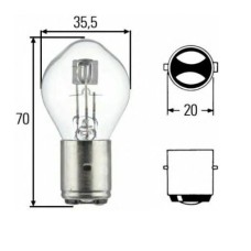 Лампа HELLA S2 35/35 Вт 12V BA20D (BULBA)