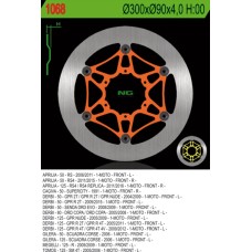 Гальмівний диск NG передній APRILIA RS4 125 '12-'17, DERBI GPR 125 '05-'12 (300X90X4,0MM) (6X6,5MM) плаваючий - лише під спеціальне замовлення
