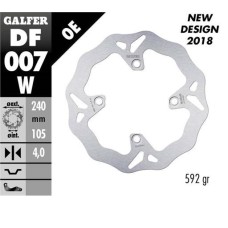 GALFER Гальмівний диск задній HONDA XL 600/650/700V TRANSALP '91-'07; CB 500 '97-'05; CB750 '92-'02; CB 900 HORNET '02-'07; BUELL '93-'10 (WAVE FIXED) (240X105,5X4MM)