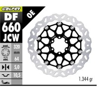 GALFER ПЕРЕДНІЙ ГАЛЬМІВНИЙ ДИСК APRILIA; BENELLI; BIMOTA; CAGIVA; DUCATI; KTM, MOTO GUZZI; YAMAHA (320X64X5) (WAVE FLOATING)