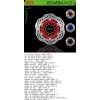 Гальмівний диск передній NG DAELIM 125 '00-'08, PEUGEOT 125 SUM '09-'12, задній HONDA CRM 125 '91-'98 (220X58X4) (3X85MM) WAVE