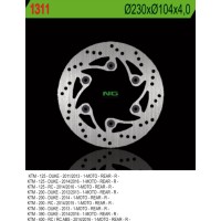 NG Гальмівний диск задній KTM DUKE 125/200/390 '11-'20, RC 200/390 '14-'20 (230X140X4) (6X10,5)