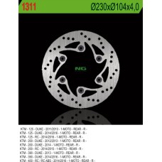 NG Гальмівний диск задній KTM DUKE 125/200/390 '11-'20, RC 200/390 '14-'20 (230X140X4) (6X10,5)