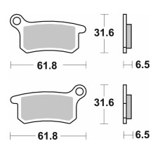 Гальмівні колодки SBS KH357 OFF-ROAD SINTER золотий передній/задній KTM SX 65 '09-'22, GASGAS MC 65 '21-, HUSQVARNA TC 65 '17-, SX 85 '04-'11, GASGAS MC 65 21-;