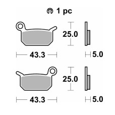 Гальмівні колодки SBS KH325 OFF-ROAD SINTER ЗОЛОТИЙ KTM SXE -5 ELECTRIC 19-, SX 50 09-, SX 65 04-08, HUSQVARNA EE-5 19-, CR 50 06-, SM 50- 10-, TC 50 17-, ПЕРЕД/ЗАД