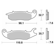 SBS гальмівні колодки KH375 STREET PERFORMANCE (EXCEL) SINTER золотий