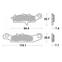 Гальмівні колодки SBS НОВИНКА KH342 OFF-ROAD SINTER ЗОЛОТИЙ КОЛІР ПІДХОДИТЬ ДЛЯ: KAWASAKI KFX 450 '07-'15, KVF 650 BRUTE FORCE '05-'11, PRAIRE '01-'03, HFX 700 V-FORCE '04-'13, SUSUKI 700 QUADRUNNER, TWIN PEAKS '04-'06 ЛІВИЙ ПЕРЕД