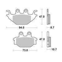 Гальмівні колодки SBS KH377 Street Standart Ceramic чорний Yamaha MT 125 14-, YZF 125 08-18, задні