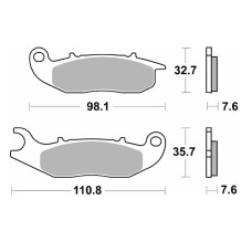 Гальмівні колодки SBS KH465 STREET STANDART CERAMIC чорний AJP PR3/PR4/PR5 '13-, DERBI TERRA/CITY CROSS 125 '08-'16, HONDA CRF 250L/M/R '13-, PIAGGIO LIBERTY/MEDLEY 125/150 '16-, RIJEJU 125 MARATHON PRO '11-, GAS GAS EC 250/300 '12-'16 передні