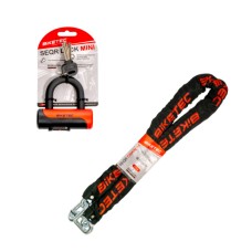 BIKETEC SEQR НАБІР ЛАНЦЮГ 1,5М, ВУШКО 14ММ, ЧОРНИЙ ЧОХОЛ + BIKETEC SEQR ЗАМОК НА КЛЮЧ (НАБІР 3 КЛЮЧІ) РОЗМІР 102ММ X 100ММ